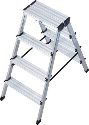 Monto® Dopplo® Stufen-DoppelLeiter - Alu - Arbeitshöhe 2.40 m - 2 x 4 Stufen