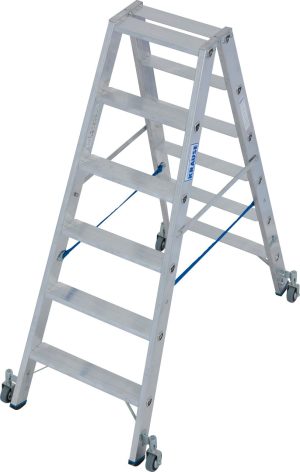 Stabilo® Professional Stufen-DoppelLeiter, fahrbar - Alu - Arbeitshöhe 2.95 m - 2 x 6 Stufen