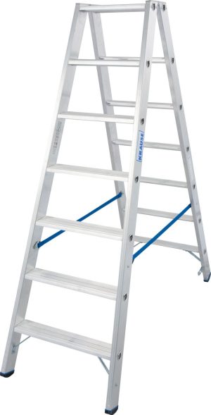 Stabilo® Professional Stufen-DoppelLeiter - Alu - Arbeitshöhe 3.20 m - 2 x 7 Stufen