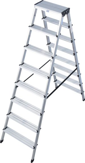 Monto® Dopplo® Stufen-DoppelLeiter - Alu - Arbeitshöhe 3.30 m - 2 x 8 Stufen