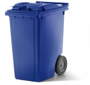 360 Liter Kunststoffbehälter mit Deckel - Blau