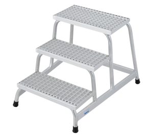 Stabilo® Professional MontageTritt mit Gitterroststufen, Aluminium - Arbeitshöhe 2.60 m - 1 x 3 Stufen