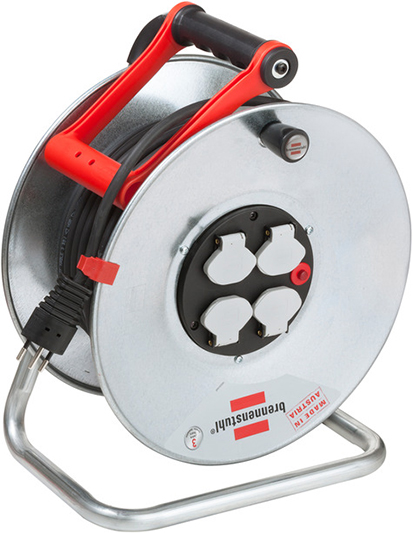 Kabeltrommel Garant SK RR, IP20, 4 Steckdosen T13 - Ø 290 mm / 50 m / 3 x 1.5 mm² / 230 V - schwarz