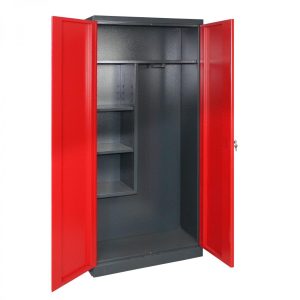 METEC Putzmittelschrank HxBxT 1780x800x370 mm Anthrazit/Feuerrot
