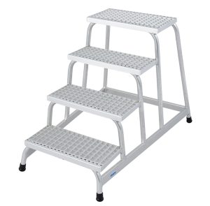 Stabilo® Professional MontageTritt mit Gitterroststufen, Aluminium - Arbeitshöhe 2.80 m - 1 x 4 Stufen