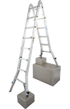 Stabilo® Professional Sprossen-Gelenk-TeleskopLeiter mit 4 Holmverlängerungen - Alu - Arbeitshöhen 3.00 m bis 6.05 m - 4 x 5 Sprossen