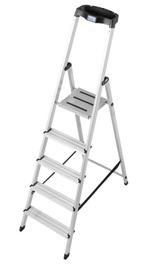Monto® Safety® Stufen-StehLeiter - Alu - Arbeitshöhe 3.05 m - 1 x 5 Stufen
