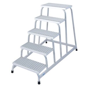 Stabilo® Professional MontageTritt mit Gitterroststufen, Aluminium - Arbeitshöhe 3.00 m - 1 x 5 Stufen