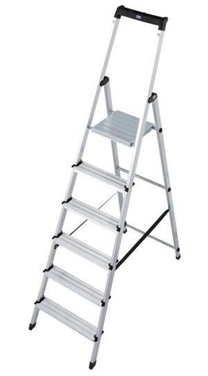 Monto® Solidy® Stufen-StehLeiter - Alu - Arbeitshöhe 3.25 m - 1 x 6 Stufen