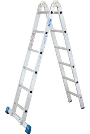 Stabilo® Professional Sprossen-Gelenk-DoppelLeiter - Alu - Arbeitshöhen 3.05 m bis 4.40 m - 2 x 6 Sprossen