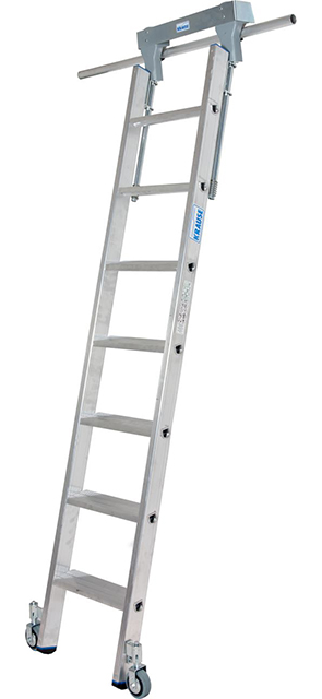 Stabilo® Professional Stufen-RegalLeiter Rundrohr-Schienenanlage - Alu - Arbeitshöhe 2.90 m - 1 x 7 Stufen
