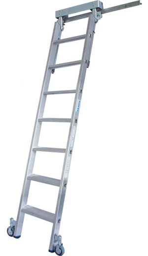 Stabilo® Professional Stufen-RegalLeiter T-Schienenanlage - Alu - Arbeitshöhe 2.90 m - 1 x 7 Stufen