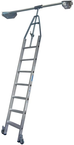 Stabilo® Professional Stufen-RegalLeiter Doppelregal, Rundrohr-Schienenanlage - Alu - Arbeitshöhe 2.90 m - 1 x 7 Stufen