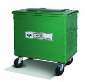 800 Liter Stahlcontainer KOMPOST mit Belüftungsschlitzen