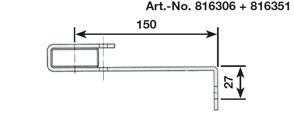 Stabilo® Wandanker Standard, Edelstahl V4A 150 mm (nicht verstellbar), VE = 1 Stück – Bild 2