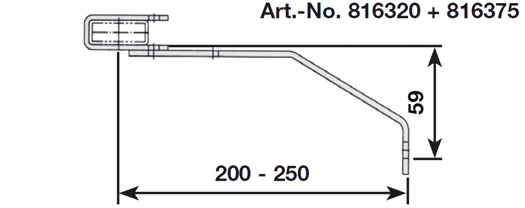 Stabilo® Wandanker verstellbar, Stahl verzinkt 200-250 mm, VE = 1 Stück – Bild 2