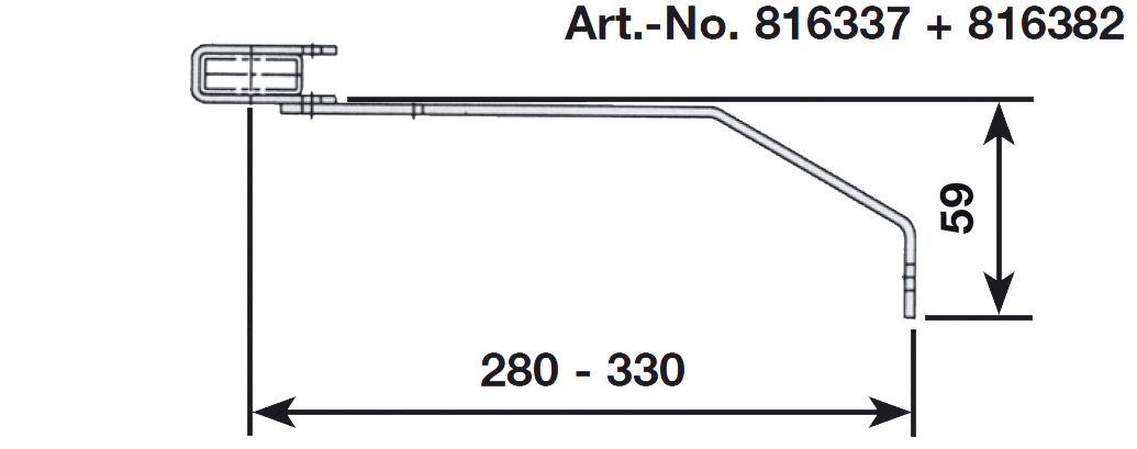 Stabilo® Wandanker verstellbar, Stahl verzinkt 280-330 mm, VE = 1 Stück – Bild 2