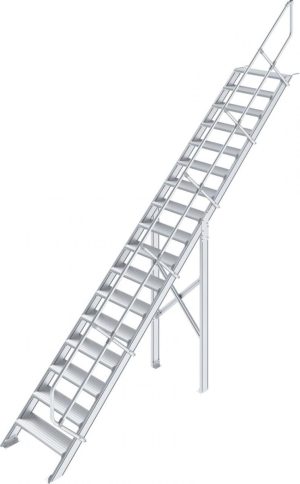 Stabilo® Treppe - Neigung 45° - Stufenbreite 60 cm - Höhe 3.66-3.90 m - 1 x 17 Stufen