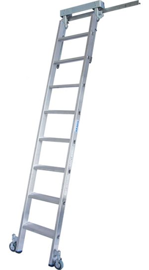 Stabilo® Professional Stufen-RegalLeiter T-Schienenanlage - Alu - Arbeitshöhe 3.15 m - 1 x 8 Stufen