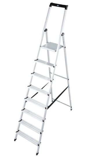 Monto® Solidy® Stufen-StehLeiter - Alu - Arbeitshöhe 3.70 m - 1 x 8 Stufen