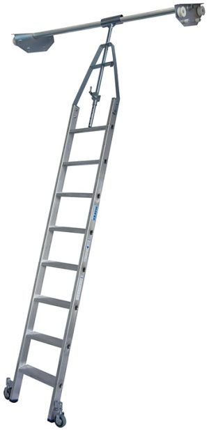 Stabilo® Professional Stufen-RegalLeiter Doppelregal, Rundrohr-Schienenanlage - Alu - Arbeitshöhe 3.15 m - 1 x 8 Stufen