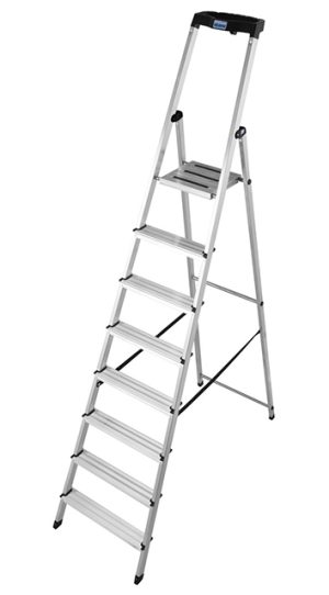 Monto® Safety® Stufen-StehLeiter - Alu - Arbeitshöhe 3.70 m - 1 x 8 Stufen