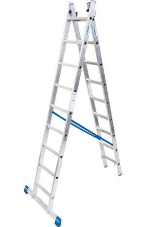 Stabilo® Professional Sprossen-MehrzweckLeiter, zweiteilig - Alu - Arbeitshöhen 3.60 m bis 5.25 m - 2 x 9 Sprossen