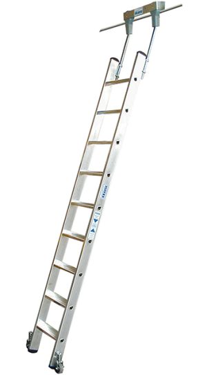Stabilo® Professional Stufen-RegalLeiter Rundrohr-Schienenanlage - Alu - Arbeitshöhe 3.40 m - 1 x 9 Stufen