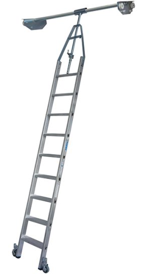 Stabilo® Professional Stufen-RegalLeiter Doppelregal, Rundrohr-Schienenanlage - Alu - Arbeitshöhe 3.40 m - 1 x 9 Stufen