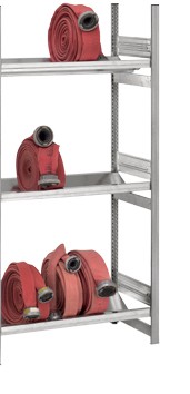 Feuerwehr/Schlauch-Anbau-Steckregal feststehend HxLxT 2000x1000x500 mm - verzinkt