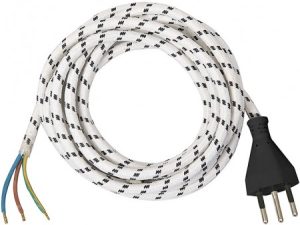 Anschlusskabel für Bügeleisen - Länge 3 m / 3 x 0.75 mm² / 230 V - schwarz/weiss - VE = 5 Stück