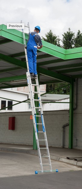 Stabilo® Professional Sprossen-MehrzweckLeiter, zweiteilig - Alu - Arbeitshöhen 3.60 m bis 5.25 m - 2 x 9 Sprossen – Bild 4