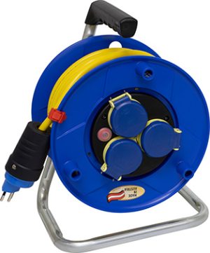 Kabeltrommel BAT 240, IP55, Steckdosen 3 x T13 / Stecker T13  - Ø 240 mm / 25 m / 3 x 1.5 mm² / 230 V - Bremaxx