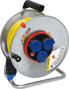 Kabeltrommel BAT SK Bretec 290, IP55, Steckdosen 3 x T13 / Stecker T13  - Ø 290 mm / 33 m / 3 x 1.5 mm² / 230 V - Bremaxx