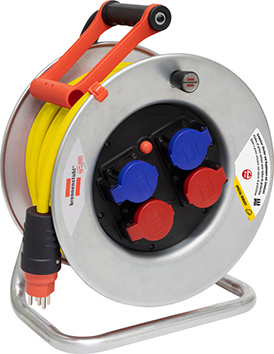 Kabeltrommel BAT SK 320, IP55, Steckdosen 2 x T23 / 2 x T25, Stecker T25 - Ø 320 mm / 25 m / 5 x 2.5 mm² / 400 V - Bremaxx