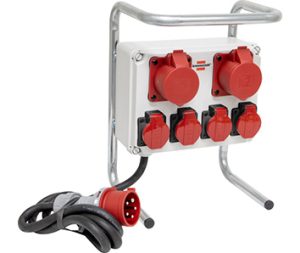 Kleinstromverteiler BKV 2/4 G, IP55/IP44, Steckdosen 4 x T25 / 2 x CEE 5-polig, Stecker CEE - 2 m / 5 x 2.5 mm² - 230/400 V, 16 A
