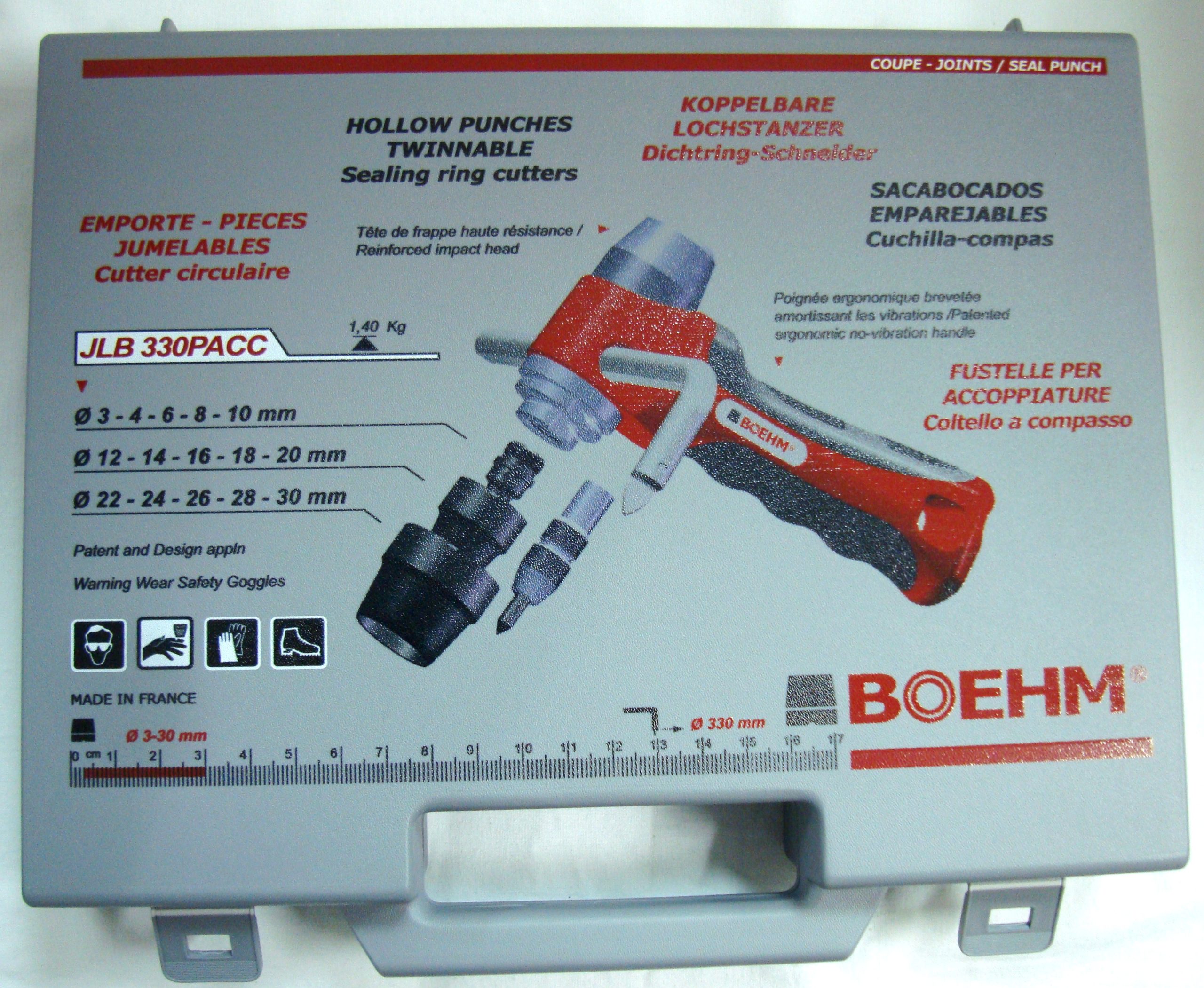 BOEHM JLB330PACC Locheisensatz Ø 3-30 mm + JLB-M30PA + JLB-P42R + TC-330PA + LAM-1 im Kunststoffkoffer – Bild 3