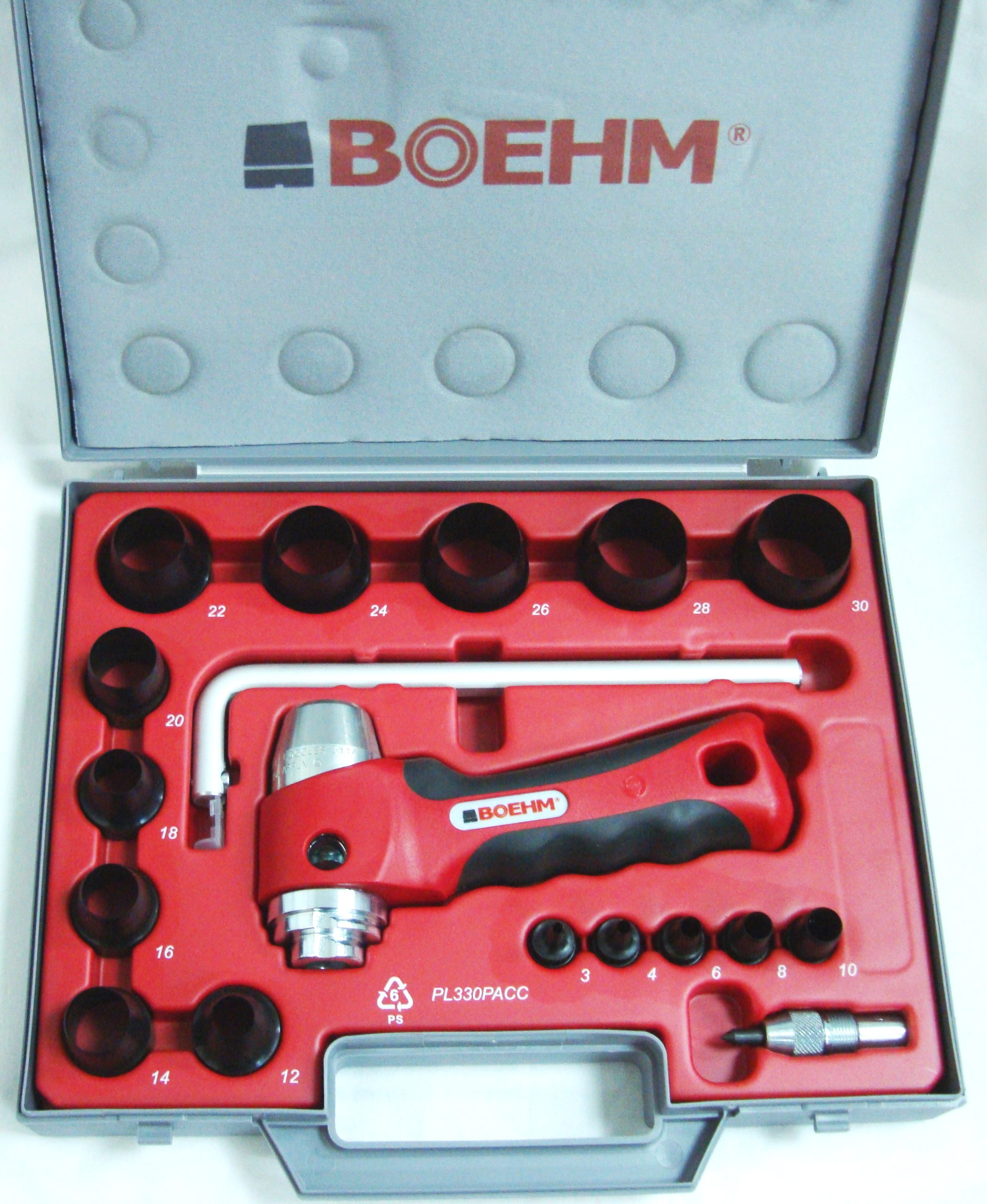 BOEHM JLB330PACC Locheisensatz Ø 3-30 mm + JLB-M30PA + JLB-P42R + TC-330PA + LAM-1 im Kunststoffkoffer – Bild 2