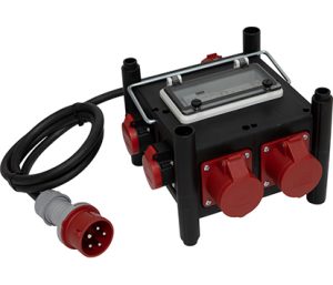 Stromverteiler BSV 3/32 SI, IP55/IP44, Steckdosen 3 x CEE / 2 x T25 / 2 x T23, Stecker CEE - 2 m / 5 x 4.0 mm² - 230/400 V, 16/32 A