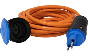 Baustellenkabel, 10 m, Bremaxx, IP55 - Stecker T13, Kupplung T13 - 3 x 1.5 mm² / 230 V/10 A - orange