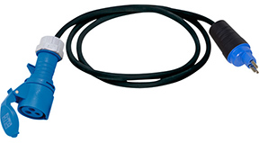 Adapterleitung mit T23-Stecker, 3-polig, IP55 / CEE-Kupplung 3-polig, IP44 - 1.5 m / 3 x 2.5 mm² / 230 V/16 A