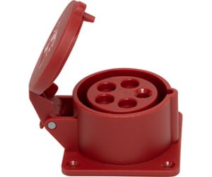 CEE-Steckdose mit Klappdeckel, 5-polig, IP44 / 400 V / 32 A - VE = 3 Stück