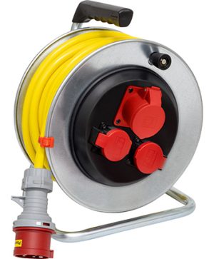 Kabeltrommel BAT CEE 290, IP55 - 2 Steckdosen T25, CEE-Steckdose, CEE-Stecker - Ø 290 mm / 25 m / 5 x 2.5 mm² / 400 V - Bremaxx