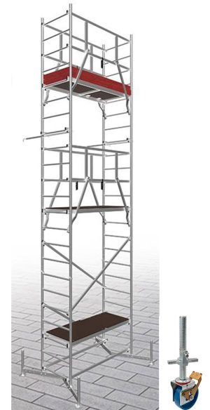 Monto® ClimTec® Alu-Komplettgerüst mit Fahrrollensatz Ø 150 mm – Arbeitshöhe bis 7.00 m