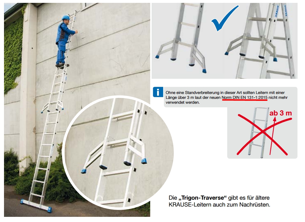 Stabilo® Professional Sprossen-SchiebeLeiter, zweiteilig - Alu - Arbeitshöhe 8.45 m - 2 x 15 Sprossen – Bild 3