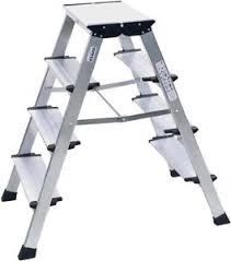 Monto® Treppo® Doppel-KlappTritt, Aluminium - Arbeitshöhe 2.85 m - 2 x 4 Stufen