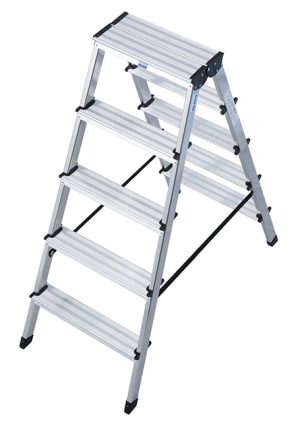 Monto® Dopplo® Stufen-DoppelLeiter - Alu - Arbeitshöhe 2.65 m - 2 x 5 Stufen