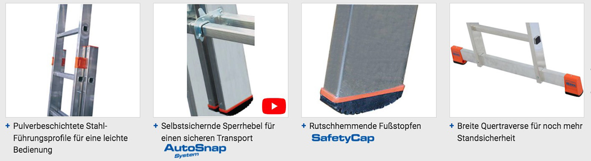 Monto® Fabilo® Sprossen-SchiebeLeiter, zweiteilig - Alu - Arbeitshöhe 5.25 m - 2 x 9 Sprossen – Bild 4
