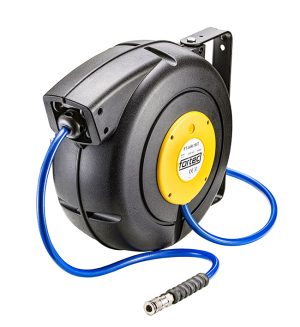 Fortec® AIR-16IT Druckluft-Schlauchaufroller, Schlauchlänge 16 m, Kupplung & Nippel, Schlaucharretierung, Betriebsdruck 15 bar