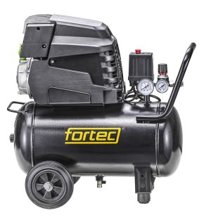 Fortec® AIR-24/230 Kolbenkompressor mobil, 24 L Tank, Überdruckventil, Ansaugleistung 230 l/min, Druck 9 bar, Leistung 1500W, 230V